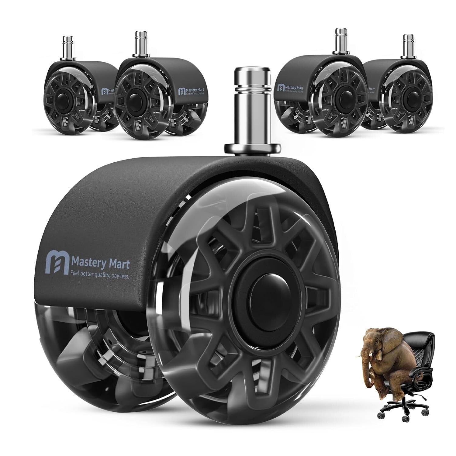 Durable 2.5-Inch Caster Wheels for Office Chairs – Straightforward Install