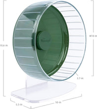 Load image into Gallery viewer, Durable Dark Green Hamster Exercise Wheel - Quiet Spinner with Adjustable Stand