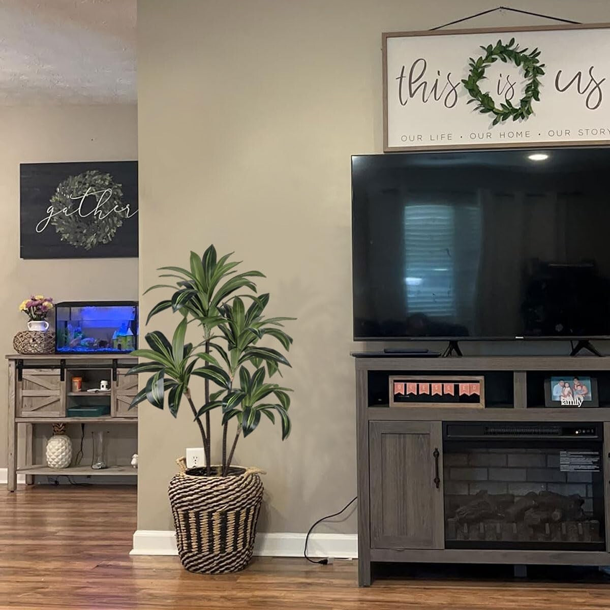 4ft Artificial Dracaena Tree - Real Touch Faux Plant for Indoors & Outdoors