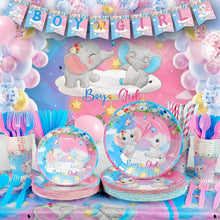 Load image into Gallery viewer, 327Pcs Gender Reveal Party Supplies for 25 Guests – Elephant Theme Celebration