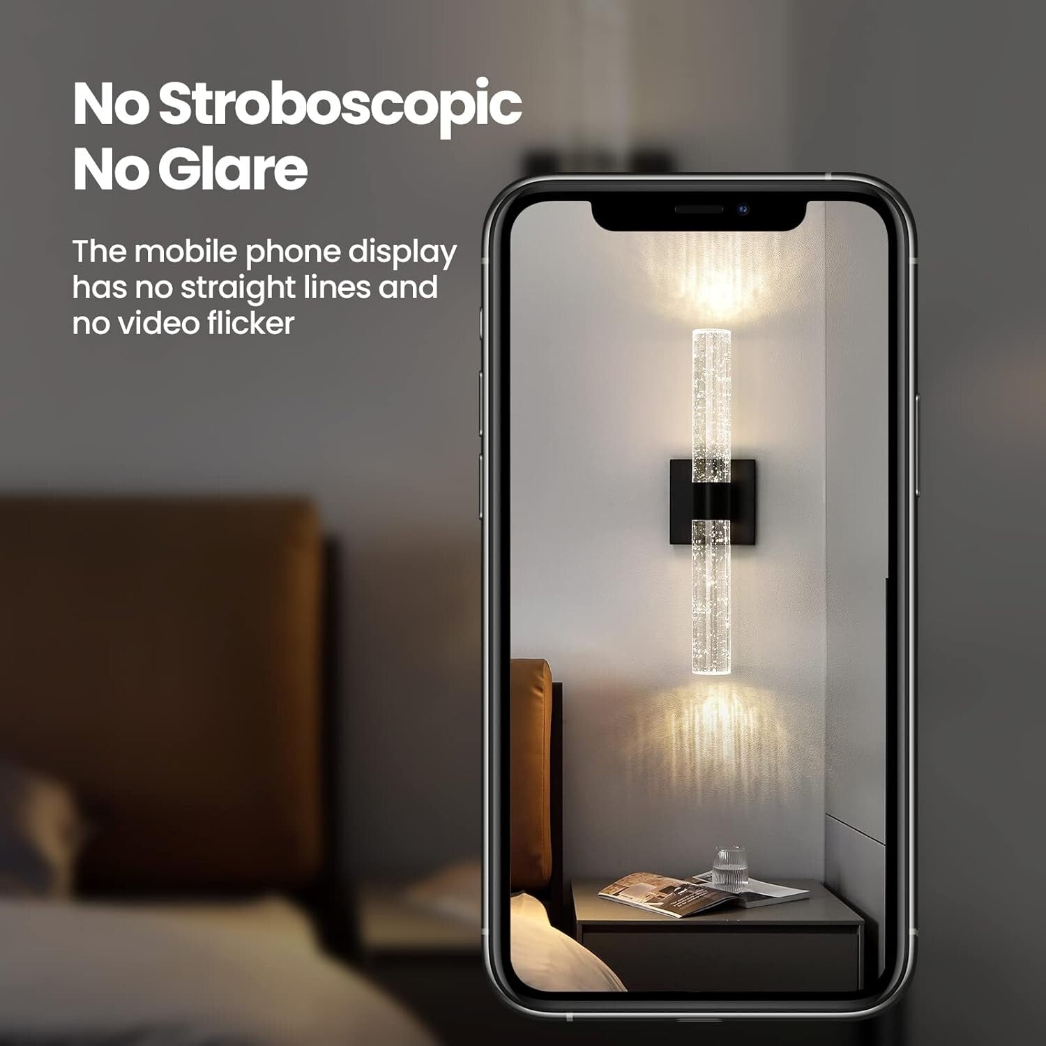 16W Black and Crystal LED Wall Sconce Set - Sophisticated Illumination for Home