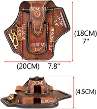 Load image into Gallery viewer, Premium Leather EDC Holster: Multifunctional Phone &amp; Tool Carrier with Belt Clip