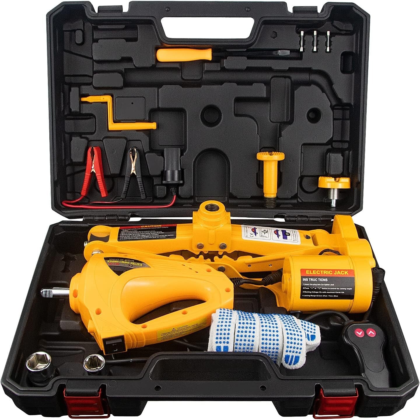 Multi-Function 3 Ton 12V Electric Scissor Jack & Tool Kit for Easy Tire Changes