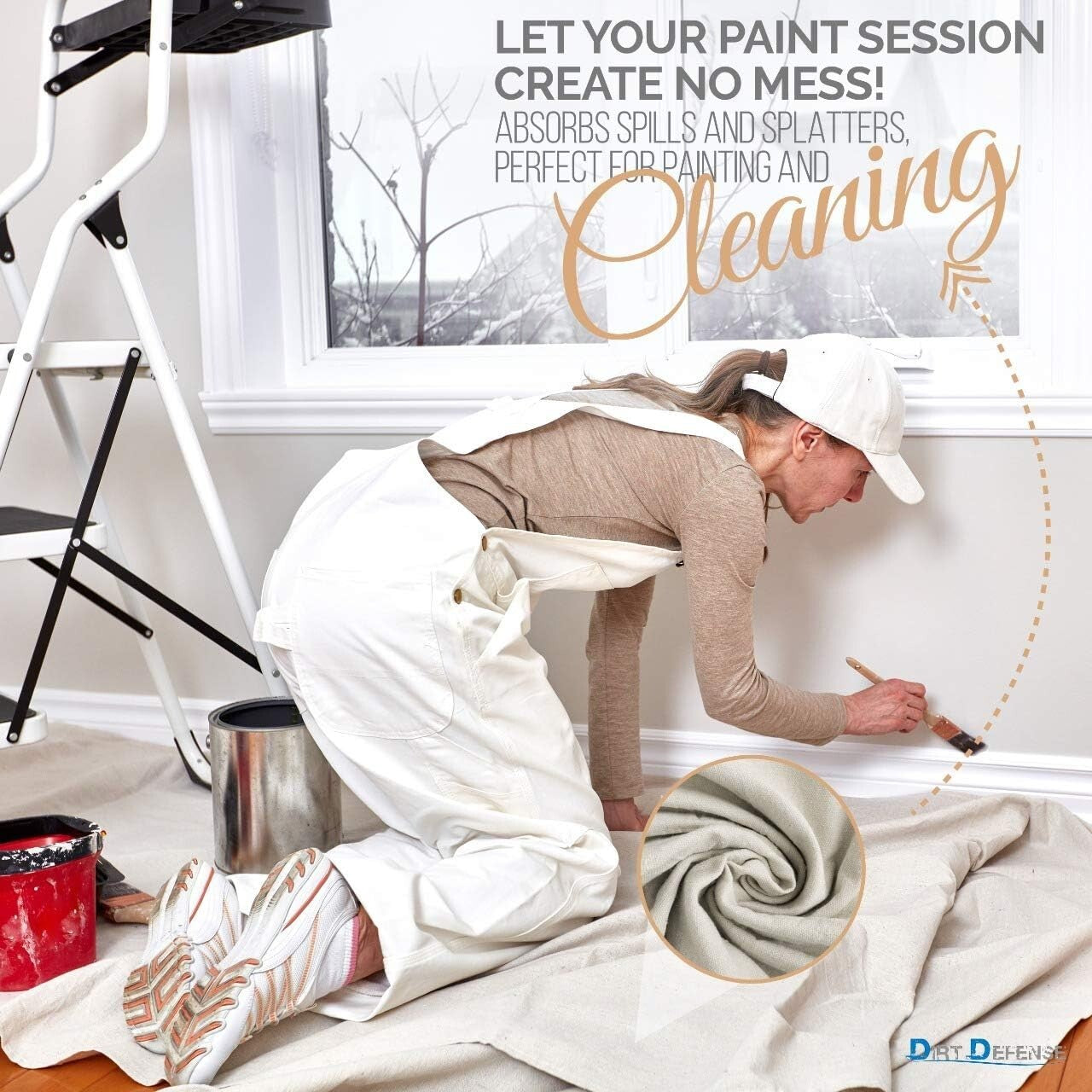 Eco-Friendly Canvas Tarps 9x12 - Pack of 2 for Painting & Furniture Protection