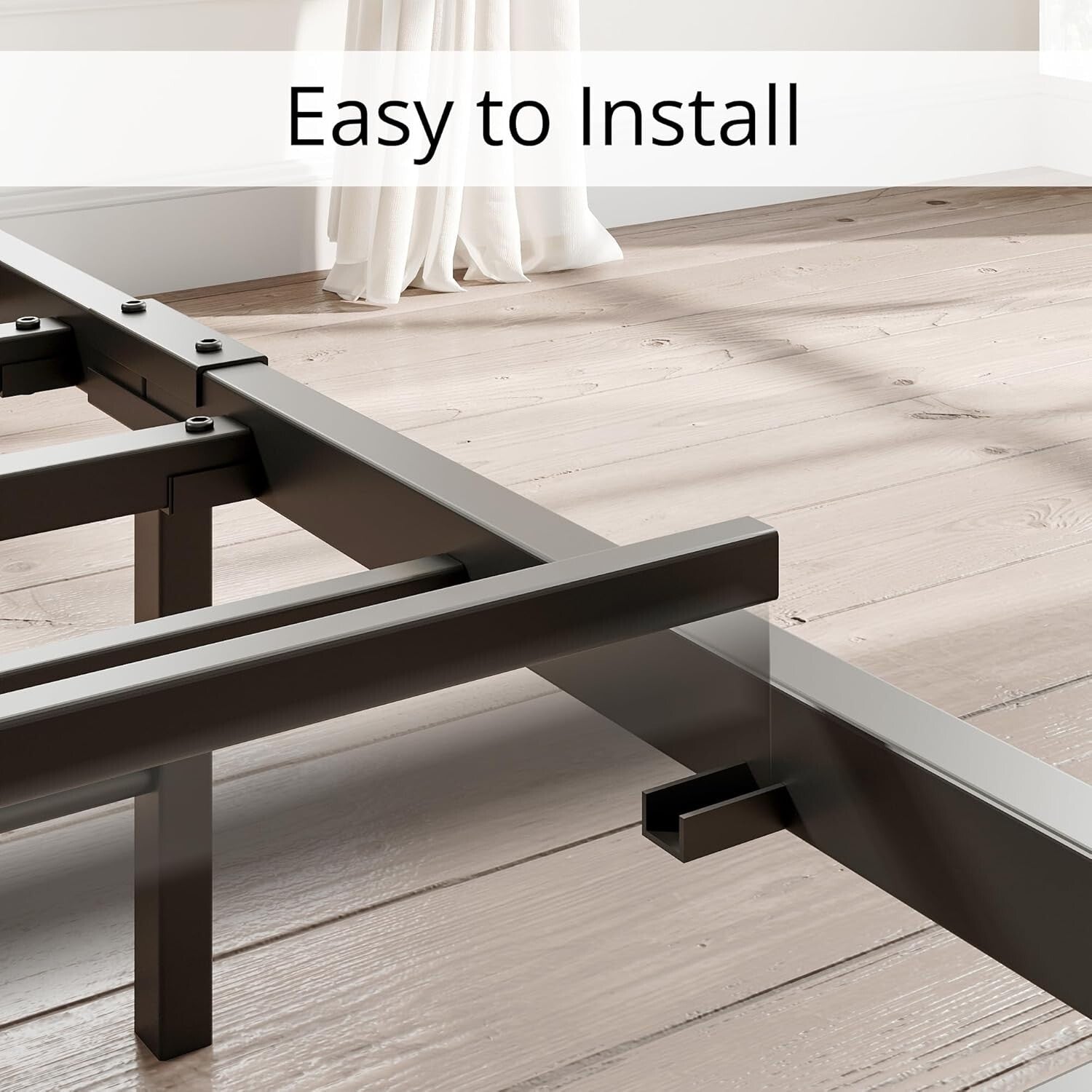 Noise-Free Twin Bed Frame with USB Charging Headboard - Perfect for Small Spaces