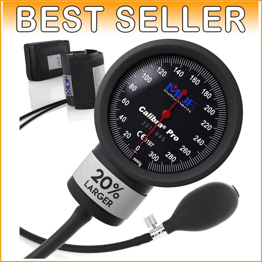 Extra Large Gauge Aneroid Sphygmomanometer with Durable Shock Guard & Adult Cuff