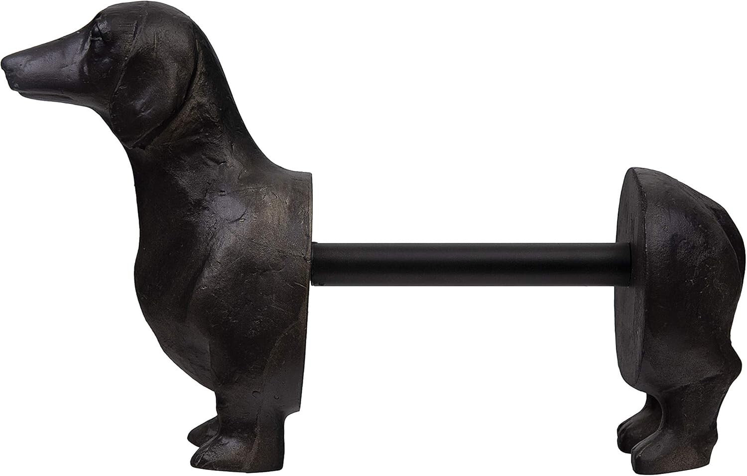 Antiqued Bronze Dachshund Paper Towel Holder - Whimsical Kitchen Decor