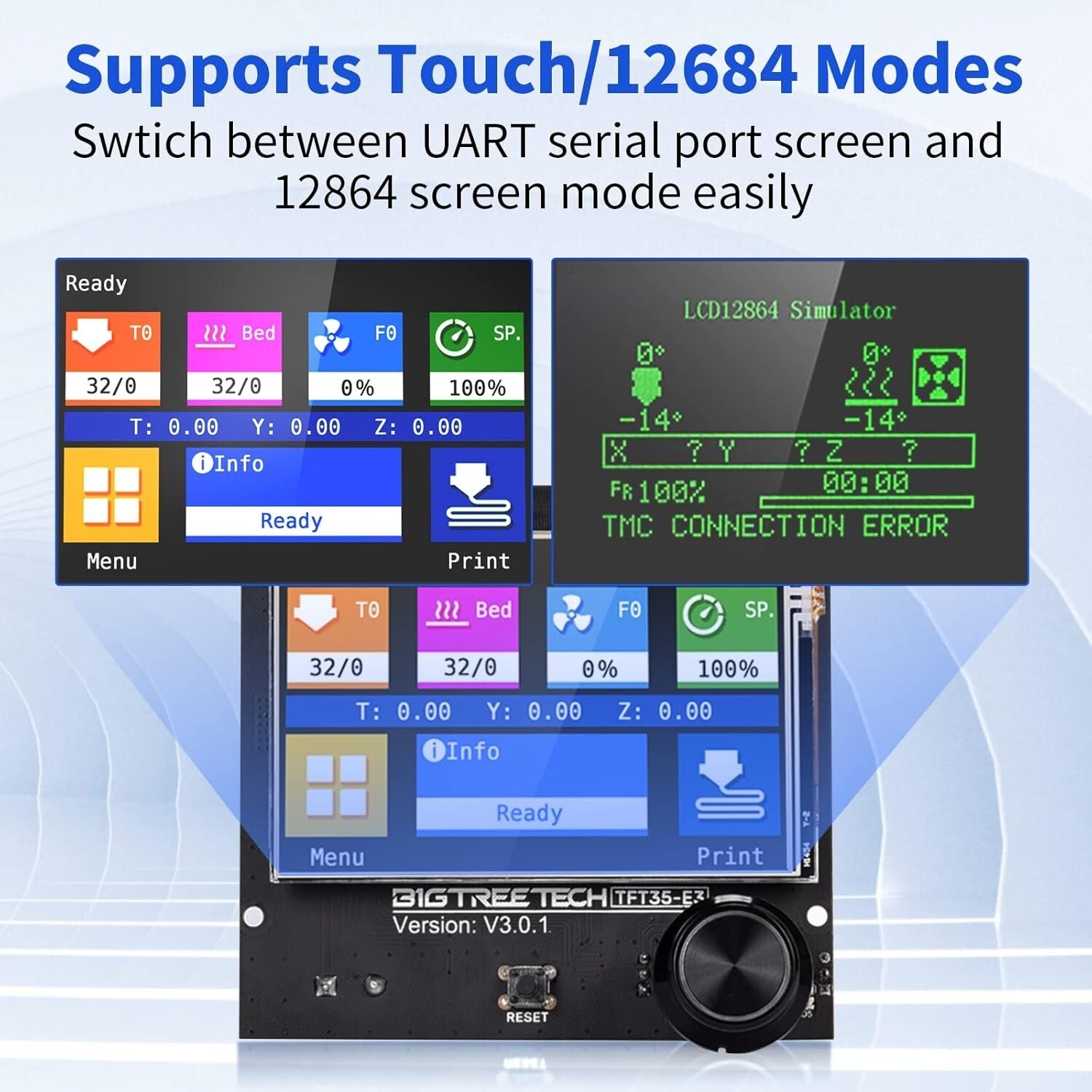Elegant BIGTREETECH E3 V3.0.1 Touchscreen with USB/SD Support for 3D Printing
