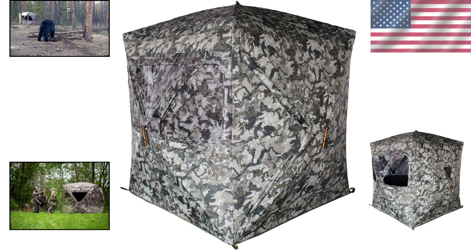 Outdoors 3-Person Heavy-Duty Water Resistant Ground Blind with Shadow Mesh Wi...