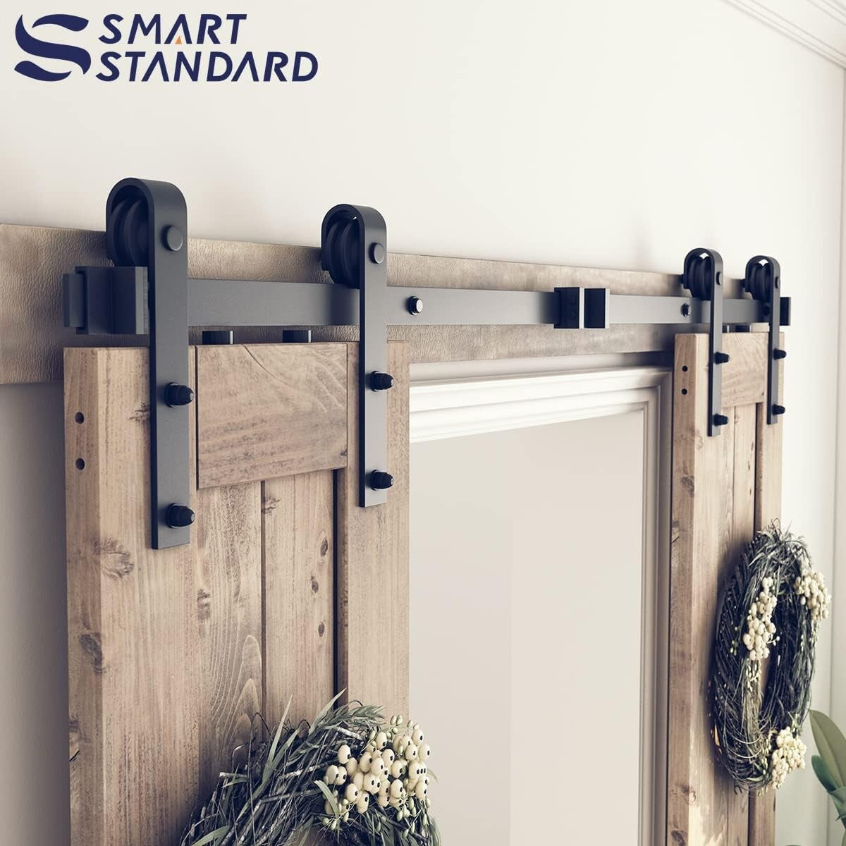 Durable 6FT Sliding Door Track with J Shape Hangers - Easy Installation