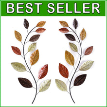 Load image into Gallery viewer, Set of 2 Olive Branch Metal Wall Art - 38 Inch Forest-Inspired Decor