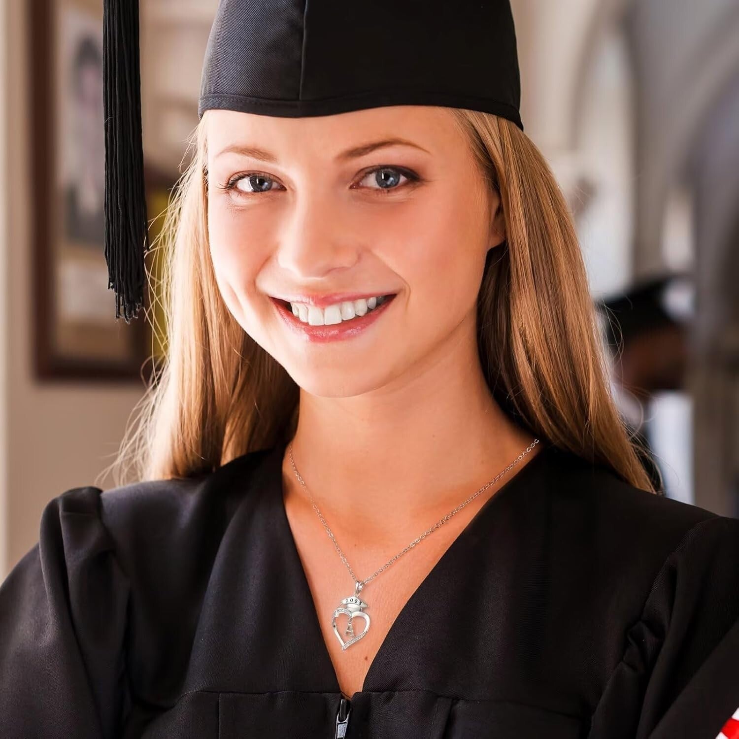 2025 Graduation Gifts - Dainty Heart Initial Necklace in Sterling Silver for Her