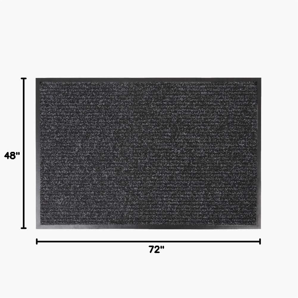 Water-Resistant 4' x 6' Charcoal Indoor/Outdoor Mat - Safe & Easy to Clean