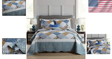 Load image into Gallery viewer, Elegant King Quilt Set - Reversible Floral Patchwork for Stylish Farmhouse Decor