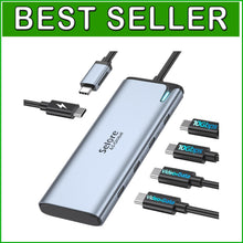 Load image into Gallery viewer, USB C Hub Multiport Adapter for Windows/Mac - 4K Dual Output &amp; Fast Charging