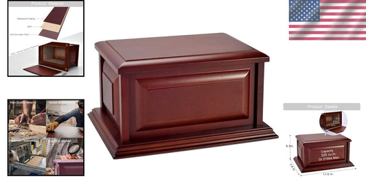 Elegant Cherry Wood Urn for Adult Ashes - Professional MDF Cremation Urn
