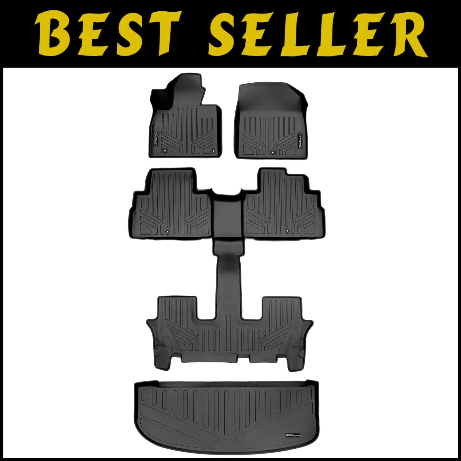 Universal Fit Black Floor Liners for Kia Telluride - Protect Against Elements