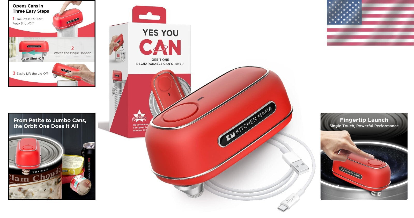 Elegant Orbit One Automatic Can Opener - Smooth Edge, Professional Blade Design