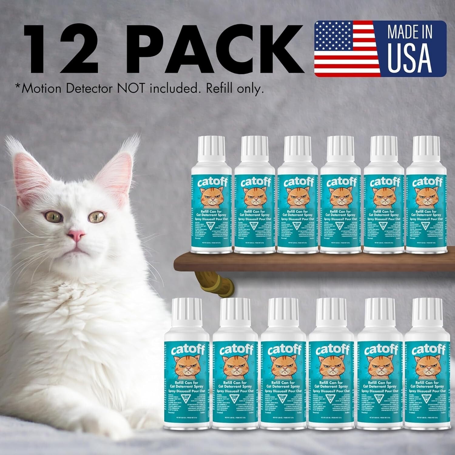 12 Replacement Cans for SSSCAT Cat Deterrent - Lasting Performance & Safety