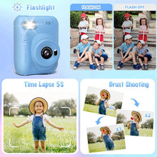 Load image into Gallery viewer, Exciting Instant Print Kids Camera with Built-in Flash &amp; Color Pencils - Blue