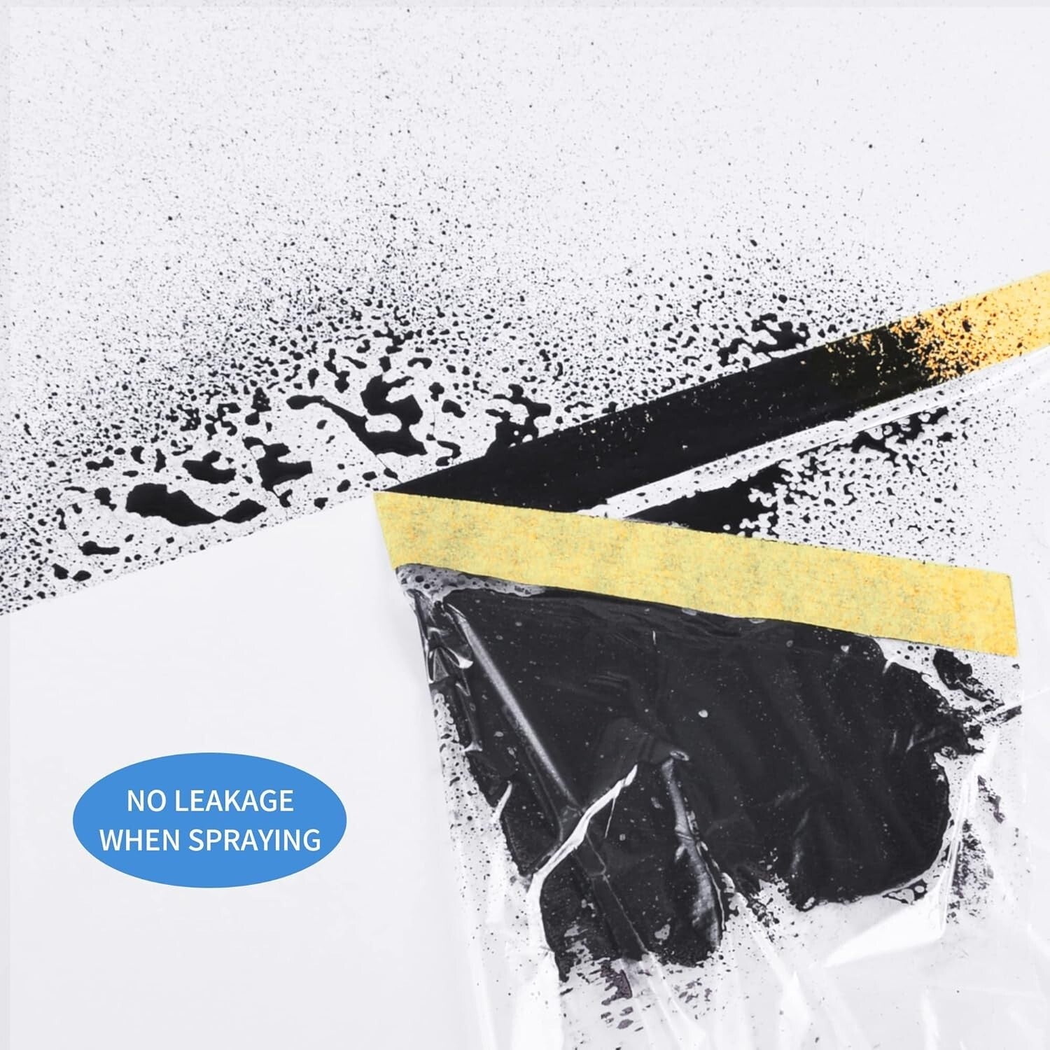 3-Pack Pre-Taped Masking Film Rolls 9ft x 90ft for Ultimate Surface Protection