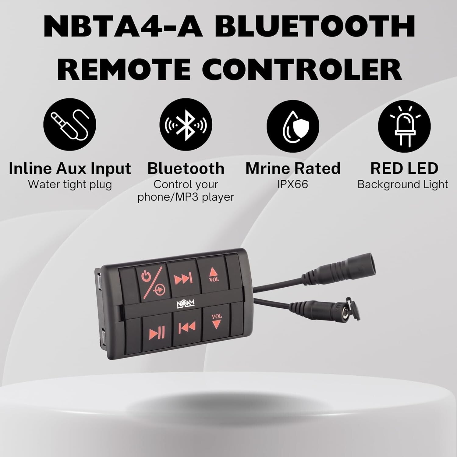 Compact Marine Stereo System with Remote, Ideal for Golf Carts and UTVs