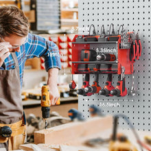 Load image into Gallery viewer, Dual-Tier Power Tool Storage Shelf w/ Surge Protector &amp; Built-in Battery Holder