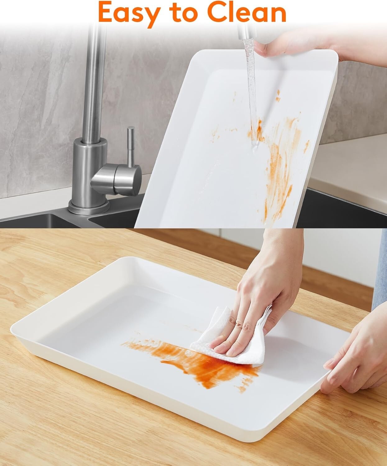 Versatile Plastic Serving Trays, Lightweight 10-Pack for Effortless Clean Up