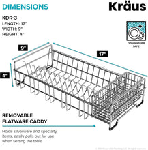 Load image into Gallery viewer, 17" Stainless Steel Over Sink Dish Drying Rack with Removable Utensil Holder