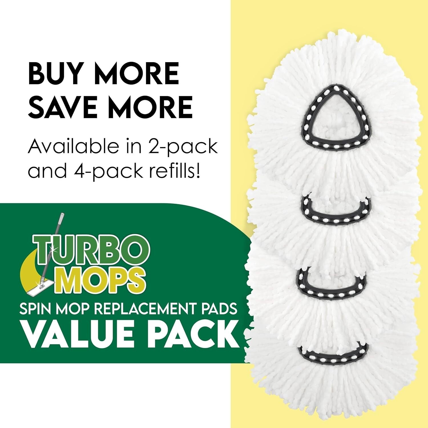 6-Pack Reusable Ocedar Mop Heads - Lightweight & Washable Cleaning Solution