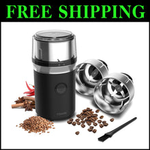 Load image into Gallery viewer, Versatile Wet &amp; Dry Grinder - 200W Electric Coffee &amp; Spice Blender in Black