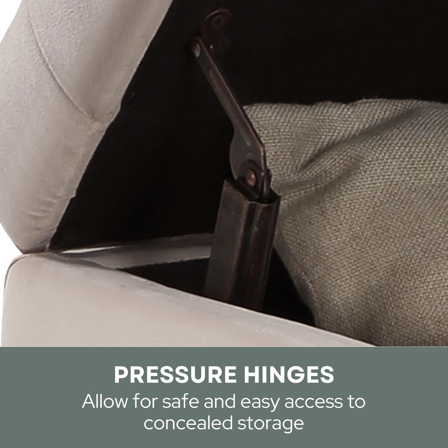 Chic 24" Velvet Ottoman with Hinged Lid - Perfect Footrest and Storage Solution