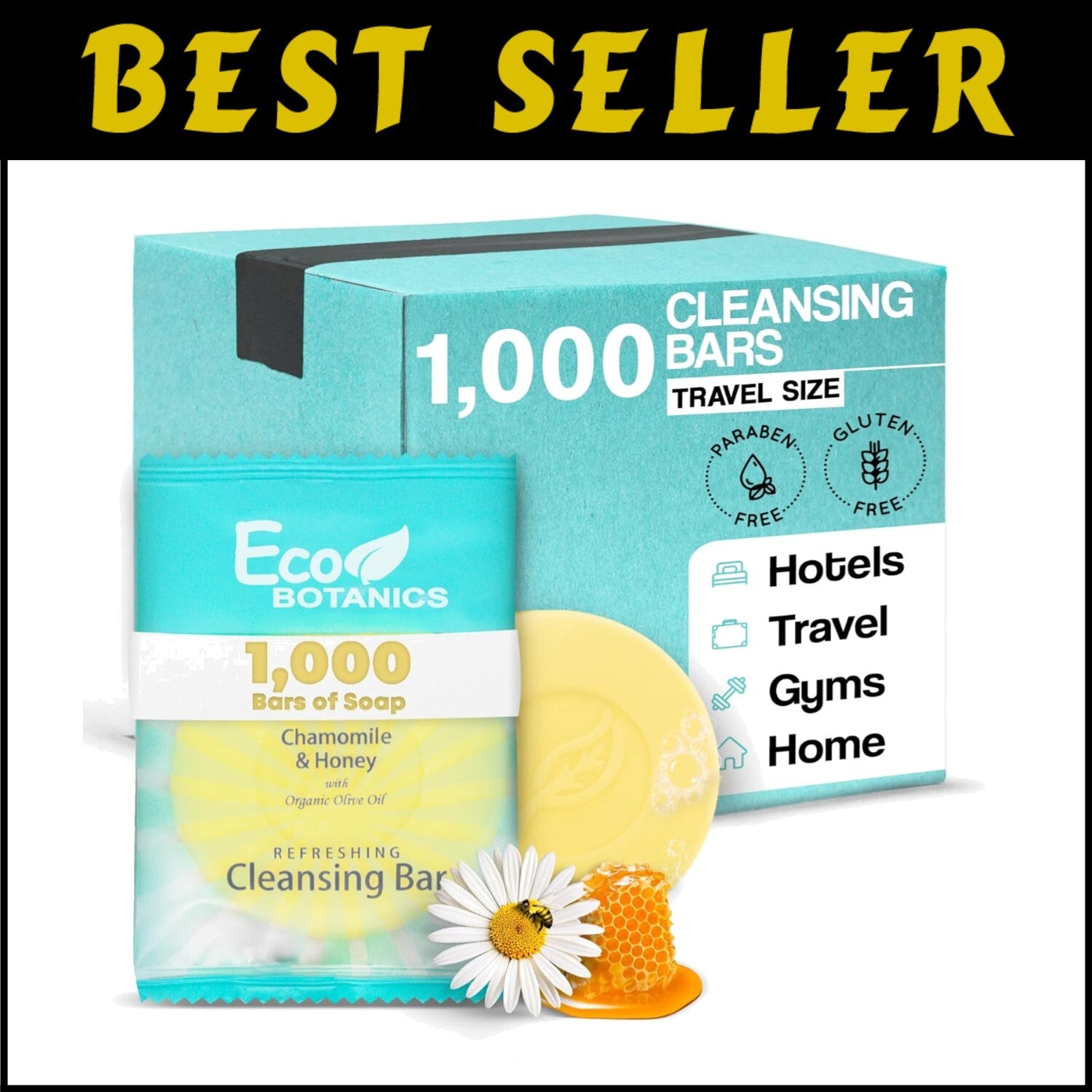 Travel-Size Luxury Cleansing Bar Soap 0.5 oz - 1000 Pack for Hotels