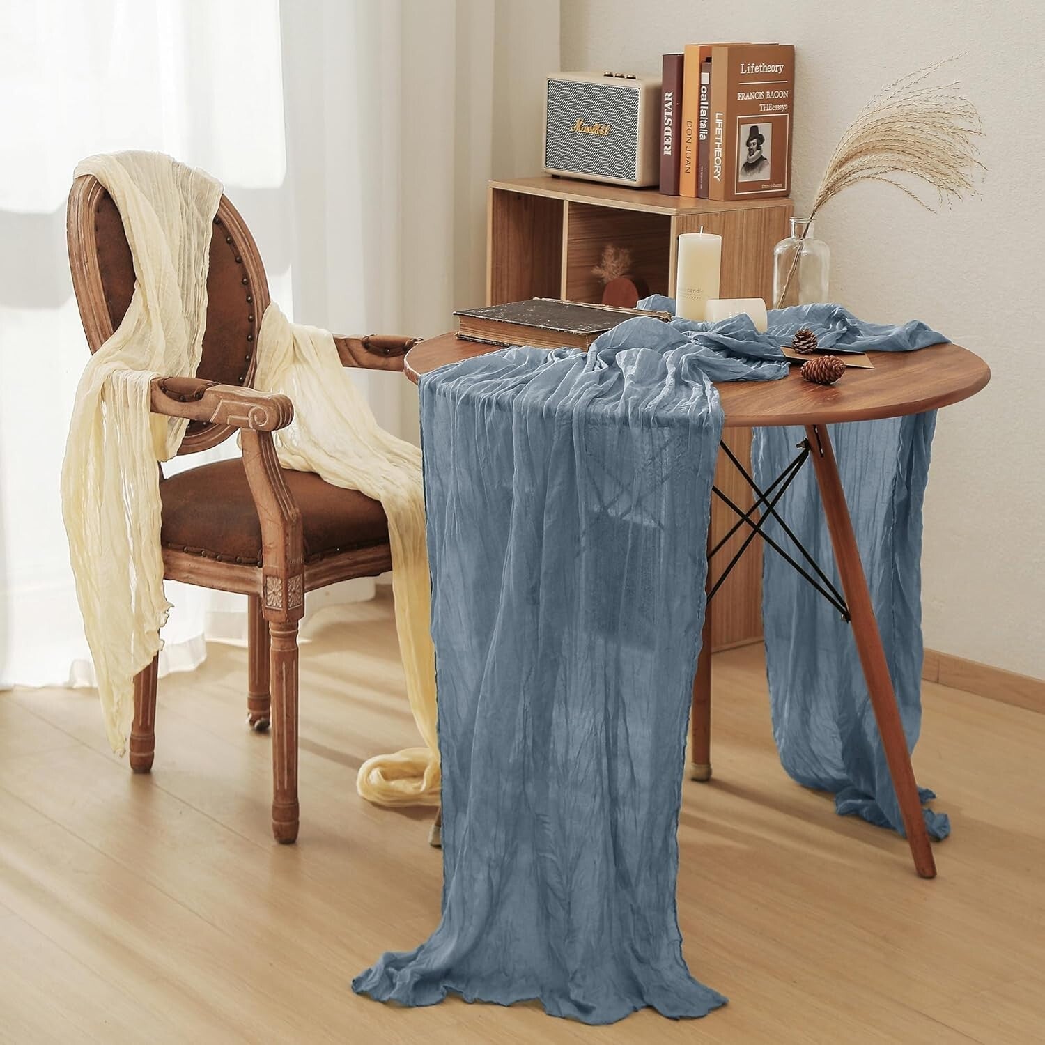 Versatile 35x120 Inch Dusty Blue Cheesecloth - Perfect for Weddings & Showers