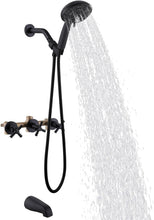 Load image into Gallery viewer, All-in-One Shower Tub Kit: 3 Handles, 8 Settings &amp; Elegant Matte Black Finish
