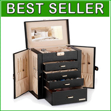 Load image into Gallery viewer, Mirrored Jewelry &amp; Watch Storage Box - Elegant Design with Removable Pillows