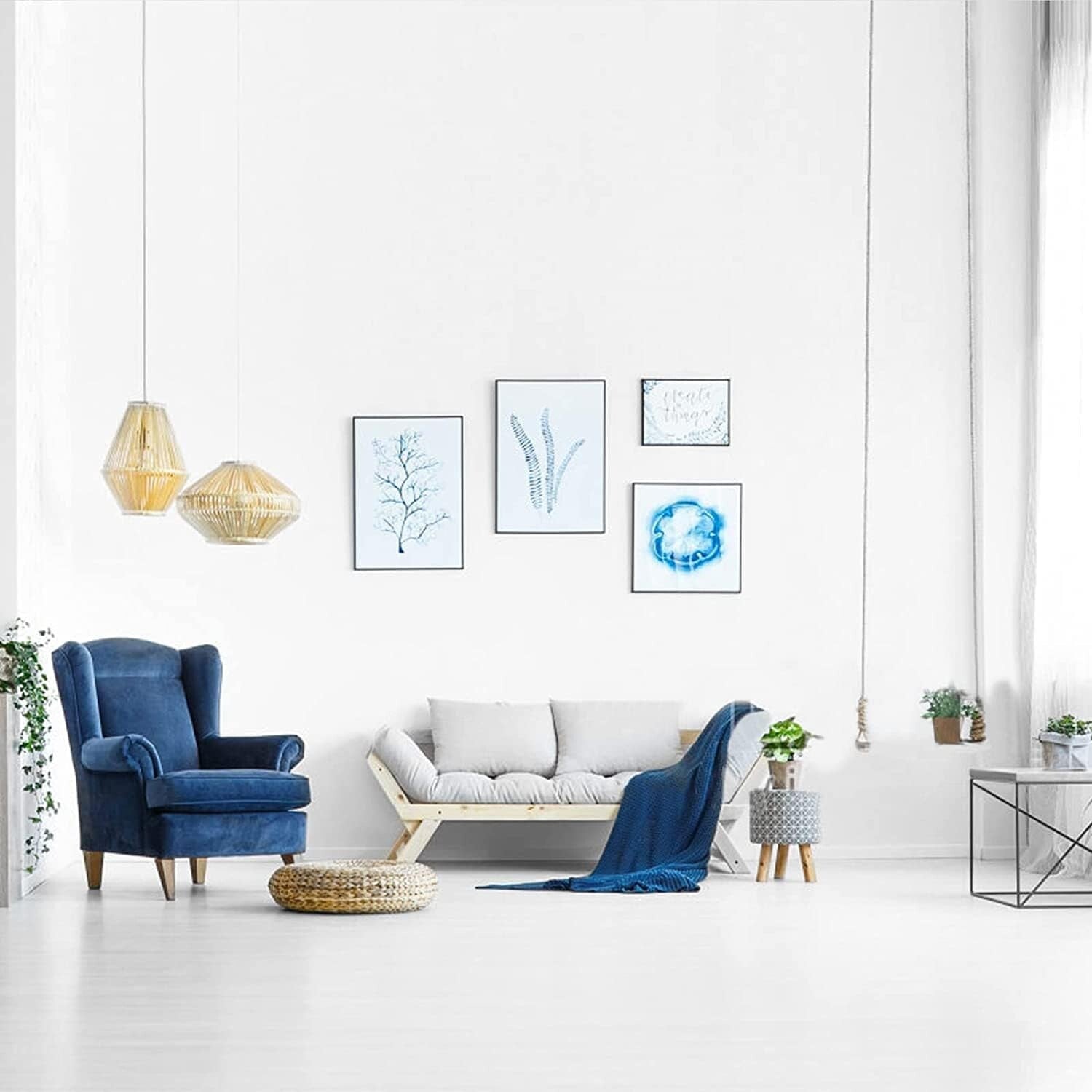 Thick White Vinyl Peel and Stick Wallpaper - 15.7'' x 984.2'' for Home Makeover