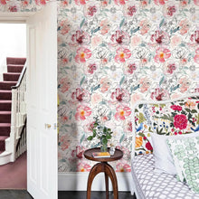 Load image into Gallery viewer, Removable Pink Floral Wallpaper for Bedrooms &amp; Bathrooms - Self-Adhesive