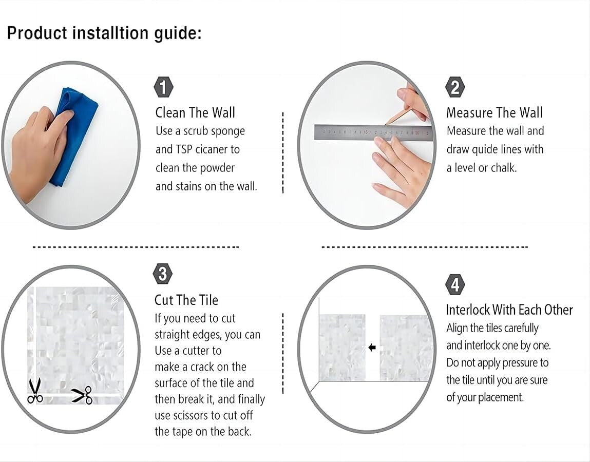 Water-Resistant 12" x 12" Mother of Pearl Shell Tiles for Stylish Renovations