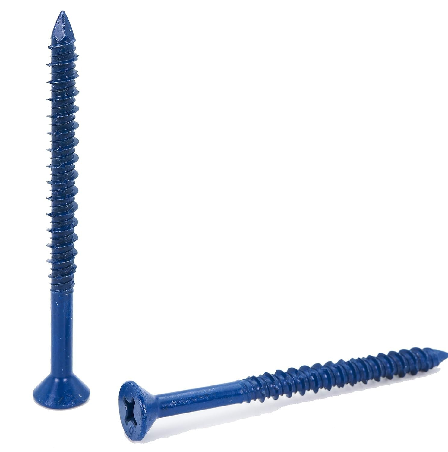 1/4" x 3-1/4" Blue Carbon Steel Concrete Screw Anchor with Drill Bit - 100 Count