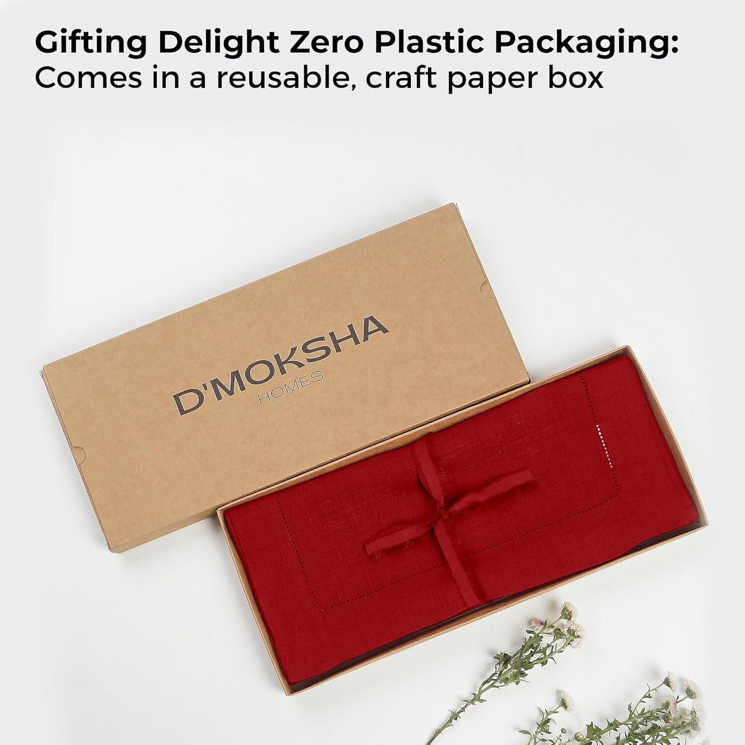 14x120 Inch Luxe Red Linen Table Runner - Classic Hemstitch, Perfect for Easter