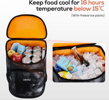 Load image into Gallery viewer, Lightweight 30-Can Tie-Dyed Black Insulated Cooler Backpack - Leak-Proof Design