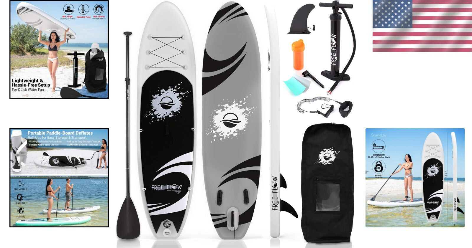 Lightweight 10'6" Paddle Board with EVA Deck - Ideal for Family Fun & Adventure
