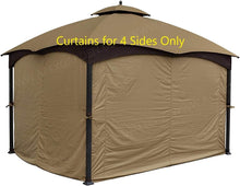 Load image into Gallery viewer, Elegant Beige Four-Side Gazebo Curtains with Zippered Entry for Outdoor Comfort