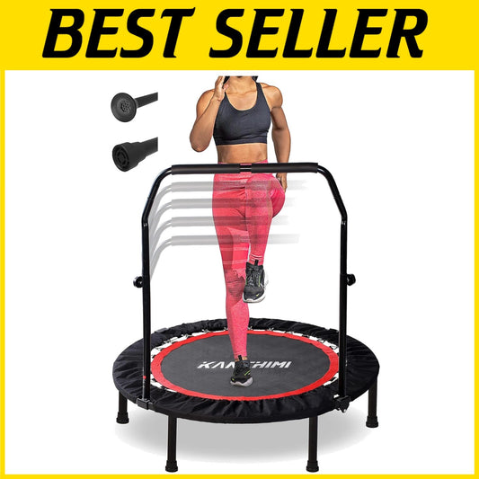 Folding Mini Fitness Trampoline with Non-Slip Handle - Ideal for Home Workouts