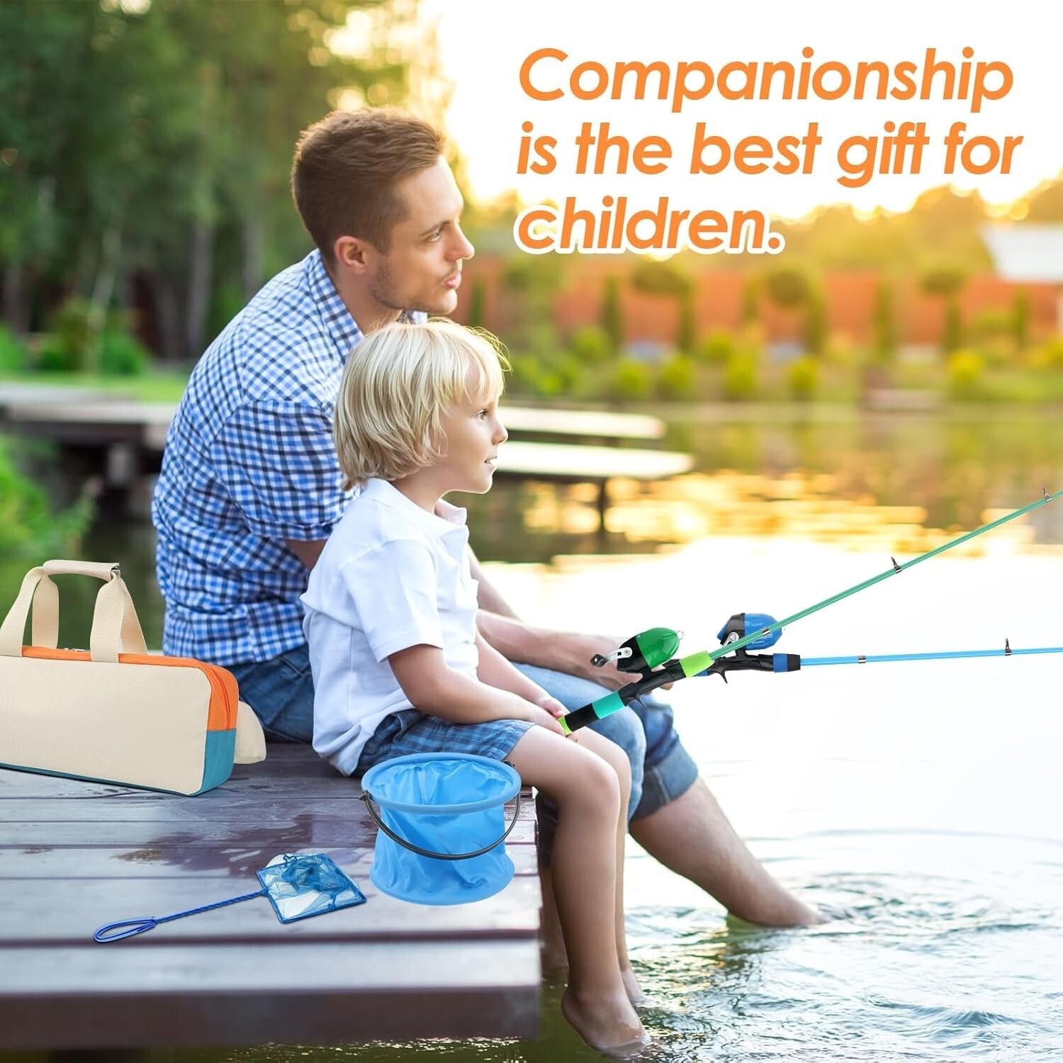 Lightweight 4.92FT Kids Fishing Rod Reel Combo with Accessories for Beginners