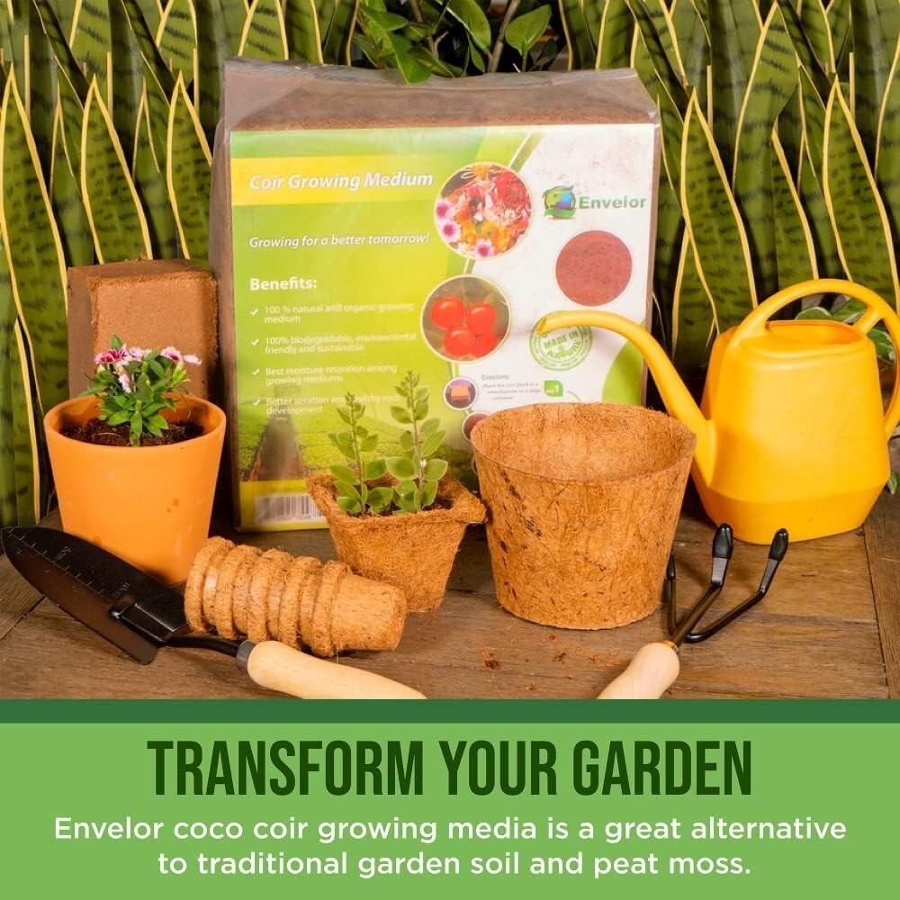 Coconut Coir for Plants – 10 lb Brick Pack for Indoor & Outdoor Gardening Needs