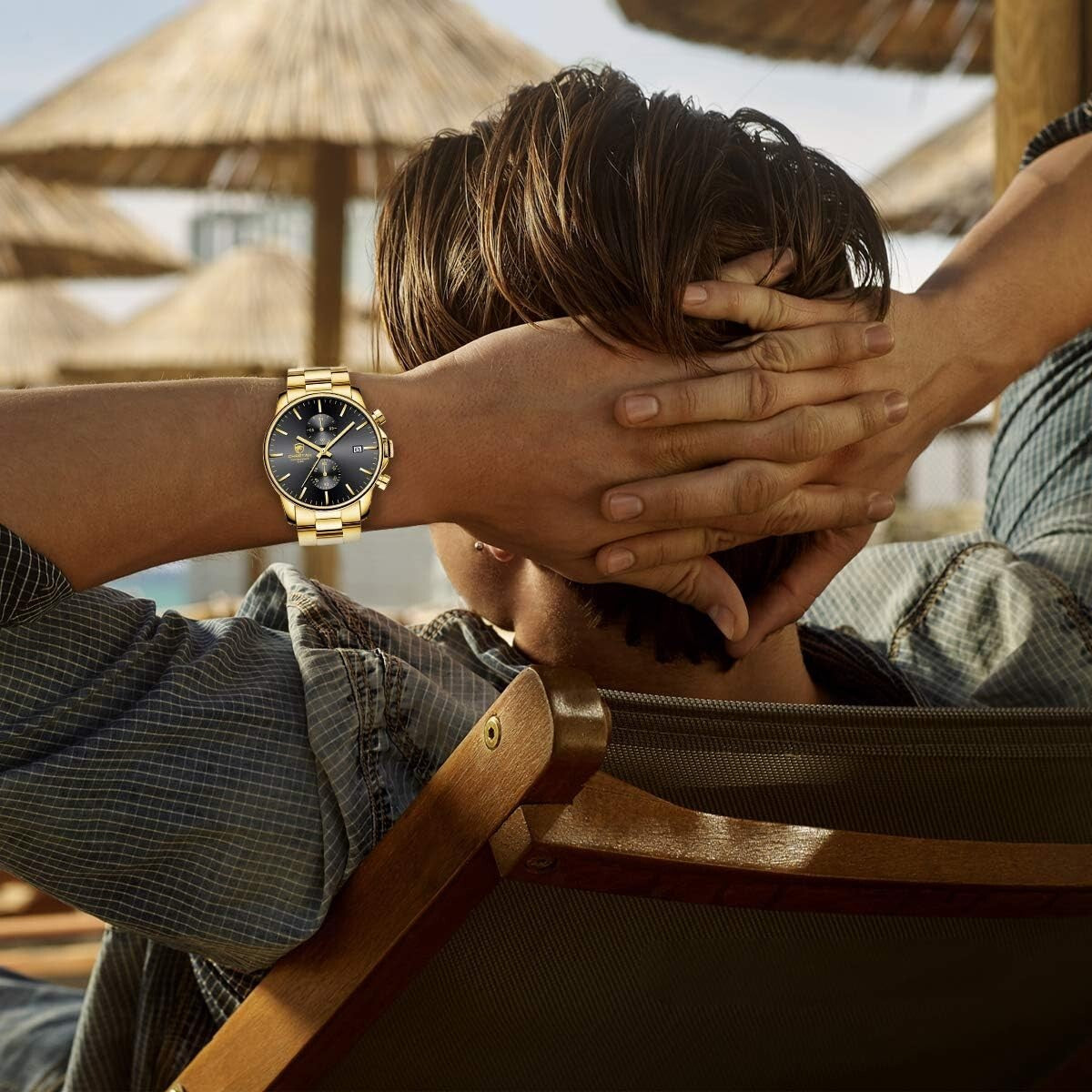 Elegant Men's Stainless Steel Chronograph Watch - 30m Waterproof for Daily Wear