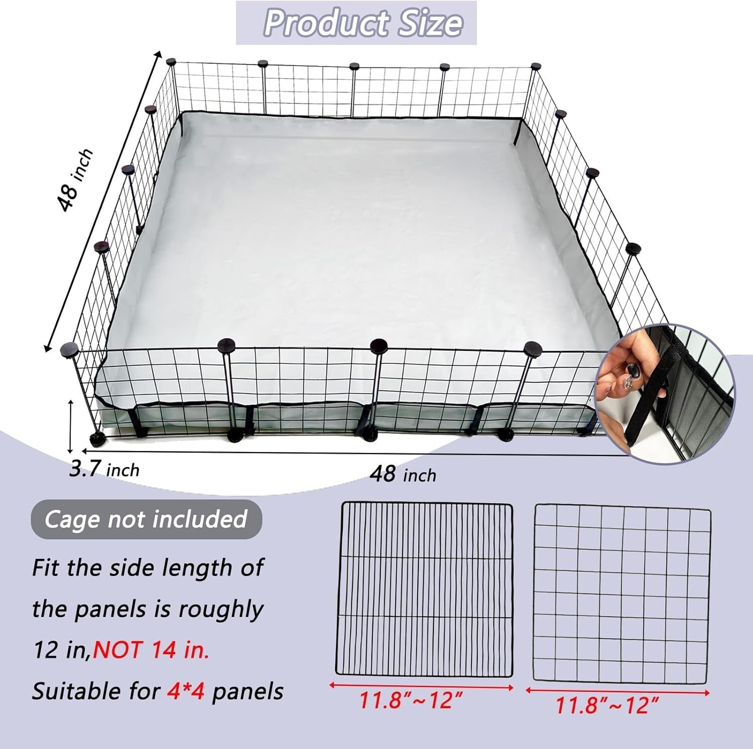 Waterproof Guinea Pig Cage Liner Tarp - Washable 48x48 for Small Animals