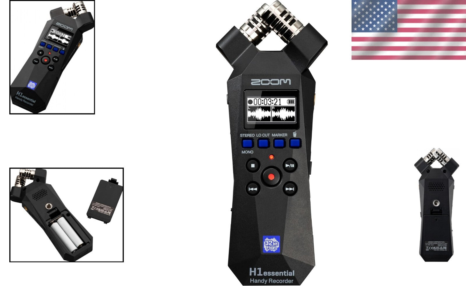 Versatile Stereo Handy Recorder with 32-Bit Float & Audio Guidance for All Users